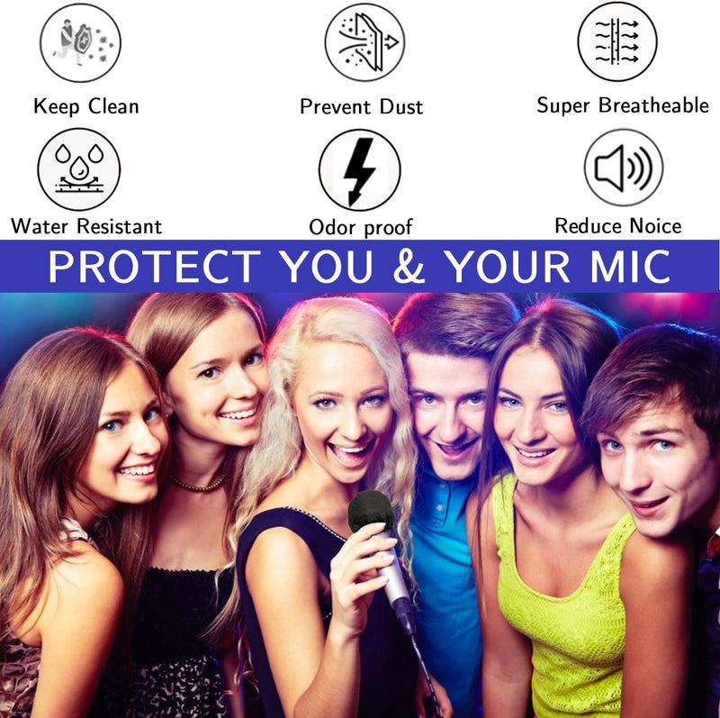 SUN PRO Microphone Covers Disposable 100pcs, Non-Woven,Clean No-Odor Windscreen Pop Filters Protective Cap for Handheld Karaoke Microphone - Image 3